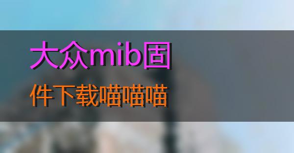 大众mib固件下载的相关图片