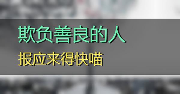 欺负善良的人报应来得快的相关图片