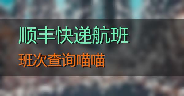 顺丰快递航班班次查询的相关图片