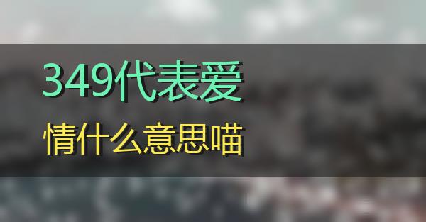 349代表爱情什么意思的相关图片