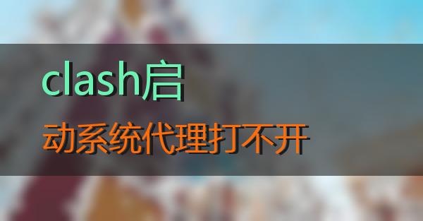 clash启动系统代理打不开的相关图片