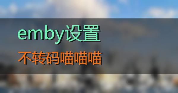 emby设置不转码的相关图片