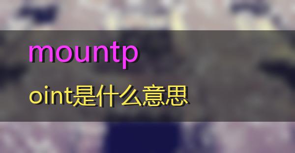 mountpoint是什么意思的相关图片