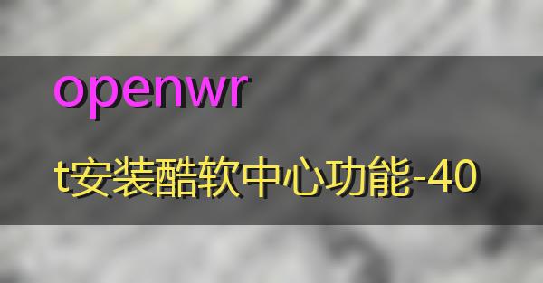 openwrt安装酷软中心功能-40的相关图片