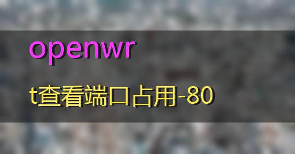 openwrt查看端口占用-80的相关图片