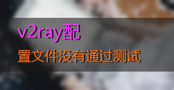 v2ray配置文件没有通过测试的相关图片